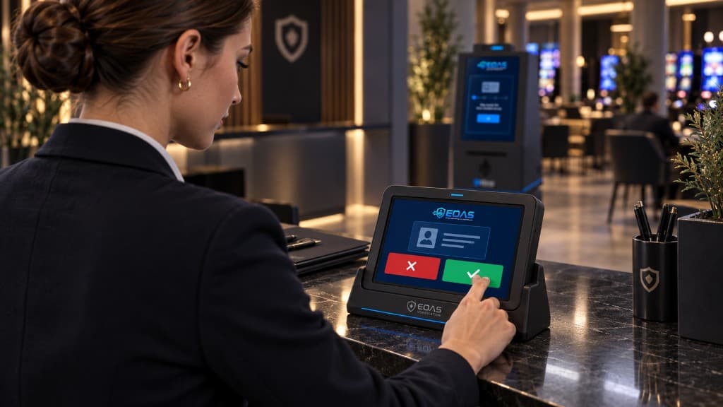 Autorisiertes Personal bestätigt den Vorgang am StaffPad